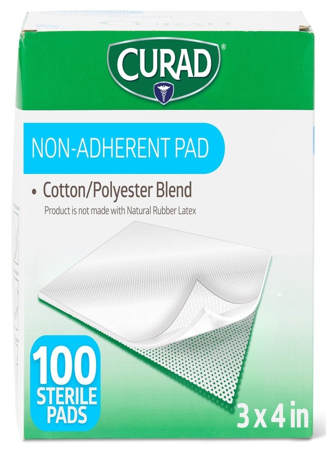 Curad Sterile Non-Adherent Pads (Pack of 100) for gentle wound dressing and absorption without sticking - Image 1